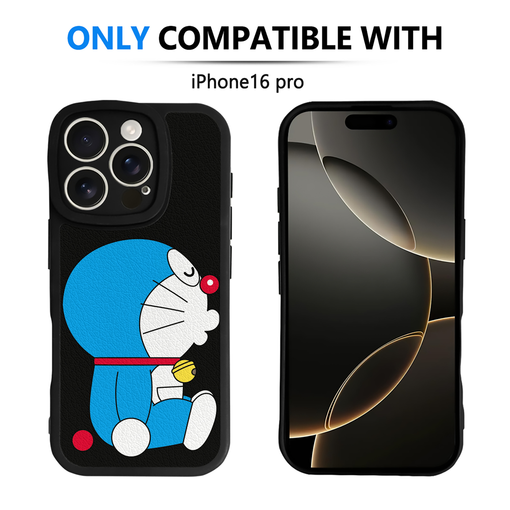 （画像用） ドラえもん Doraemon 【iPhone 16シリーズ対応】シリコンスマホケース（レザー調） 材質：シリコン